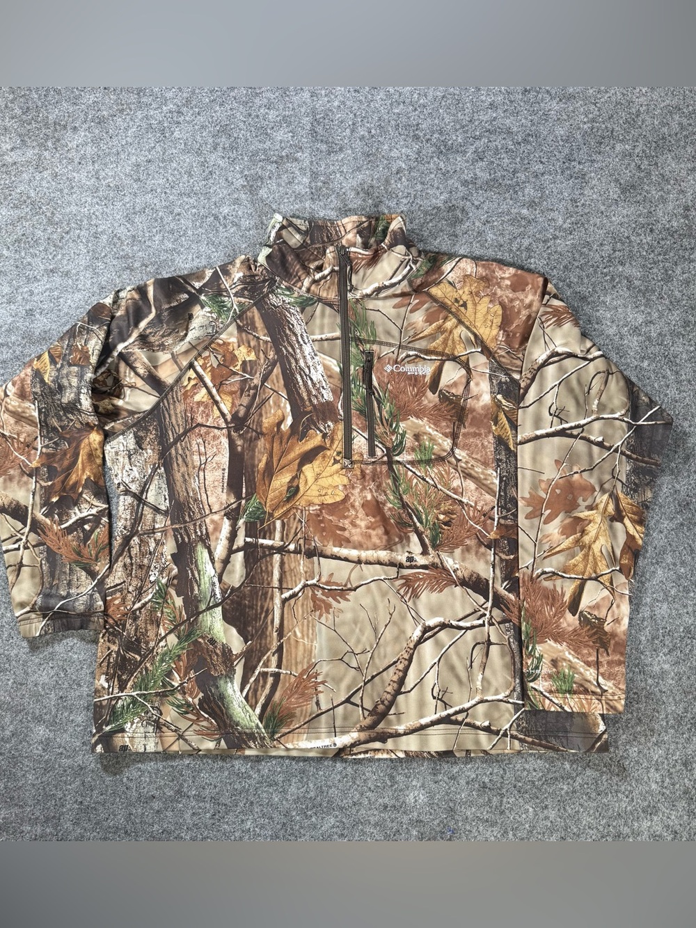Columbia Omni-Heat Realtree AP Camo 1/4 Zip Pullover Hunting Jacket Men's XL